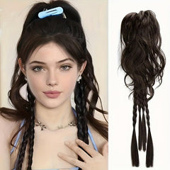Long Curly Wavy Ponytail Extensions Synthetic Clip In Hair Extensions