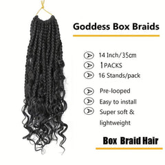 16strands Goddess Box Braids Crochet Hair 14 Inch Ombre Box Braids Crochet Hair