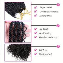 16strands Goddess Box Braids Crochet Hair 14 Inch Ombre Box Braids Crochet Hair
