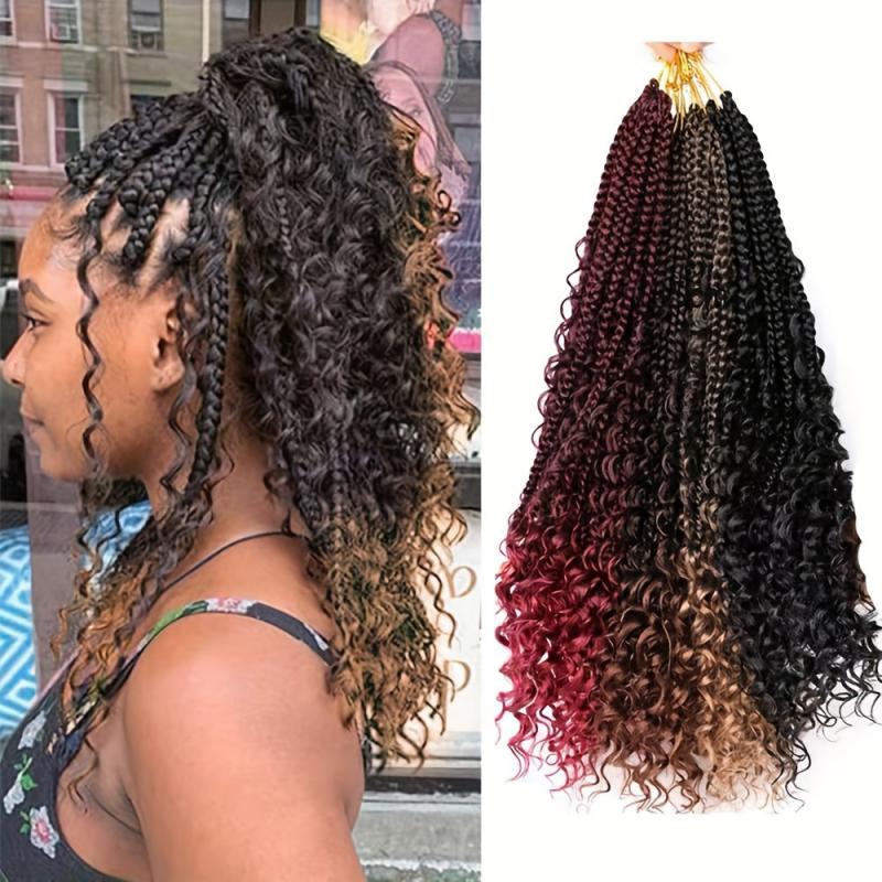 16strands Goddess Box Braids Crochet Hair 14 Inch Ombre Box Braids Crochet Hair