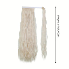 Long Straight Ponytail Extensions Synthetic Hair Natural Look