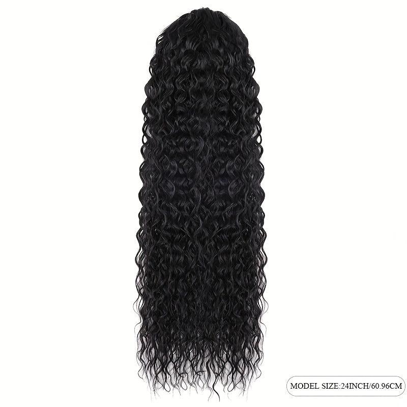 Water Wave Drawstring Ponytail Extensions Human Hair Extensions For Women
