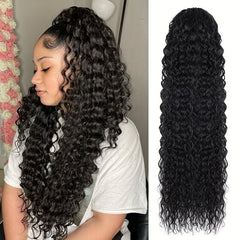 Water Wave Drawstring Ponytail Extensions Human Hair Extensions For Women