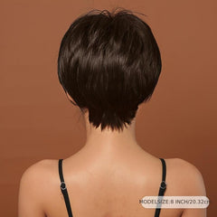 Short Bob Wig Full Bangs Natural Synthetic Hair Women