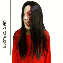 Long Straight Ghost Costume Wig for Halloween Cosplay