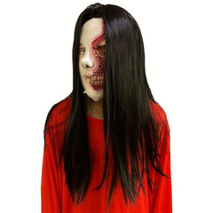 Long Straight Ghost Costume Wig for Halloween Cosplay