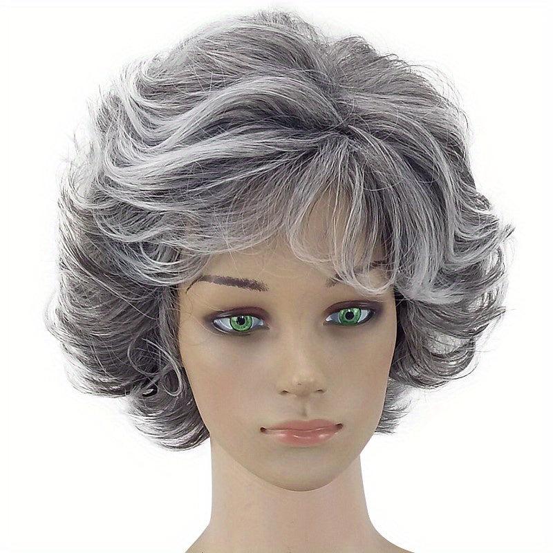 Short Curly Bob Cut Wig Synthetic Heat Resistant Natural Look