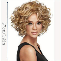 Short Curly Bob Cut Wig Synthetic Heat Resistant Natural Look