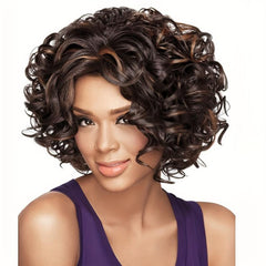 Short Curly Bob Cut Wig Synthetic Heat Resistant Natural Look