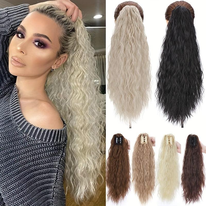 Corn Wave Ponytail Extension Hair Claw Clip In Hair Women