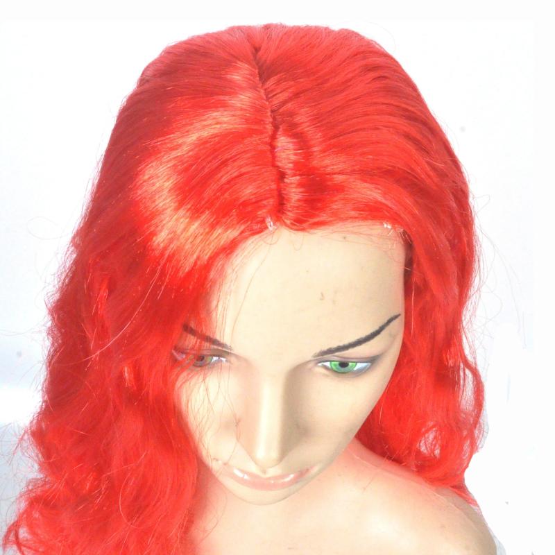 Mermaid Wig Red Curly with Starfish Cosplay Costume Hair