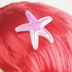 Mermaid Wig Red Curly with Starfish Cosplay Costume Hair