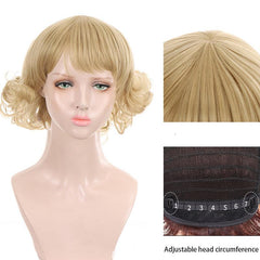 Short Hair Ancient Clothing Retro Wig with Slanted Bangs