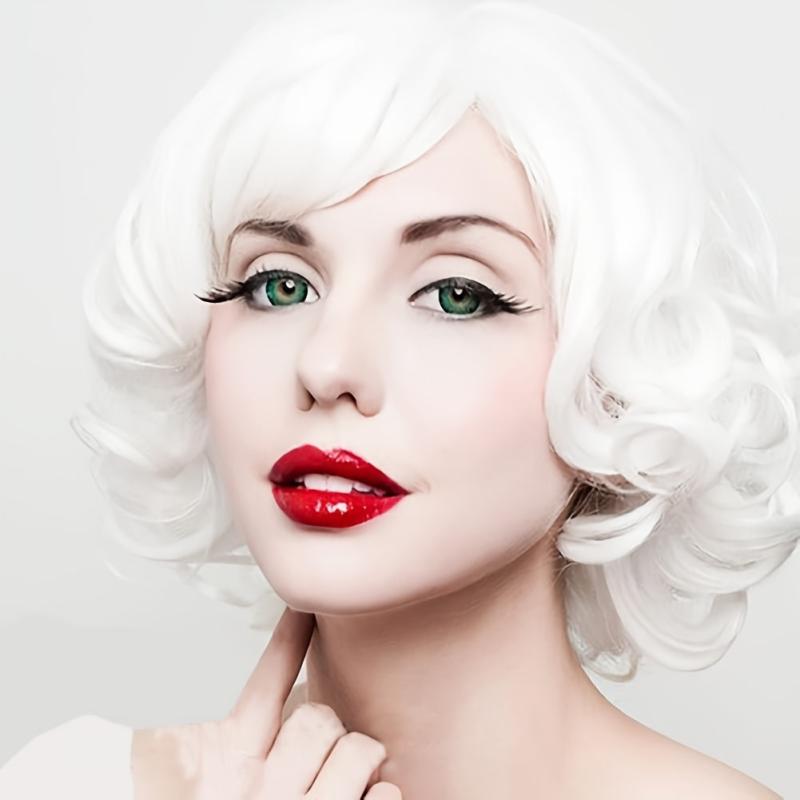 Short Hair Ancient Clothing Retro Wig with Slanted Bangs