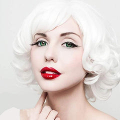Short Hair Ancient Clothing Retro Wig with Slanted Bangs