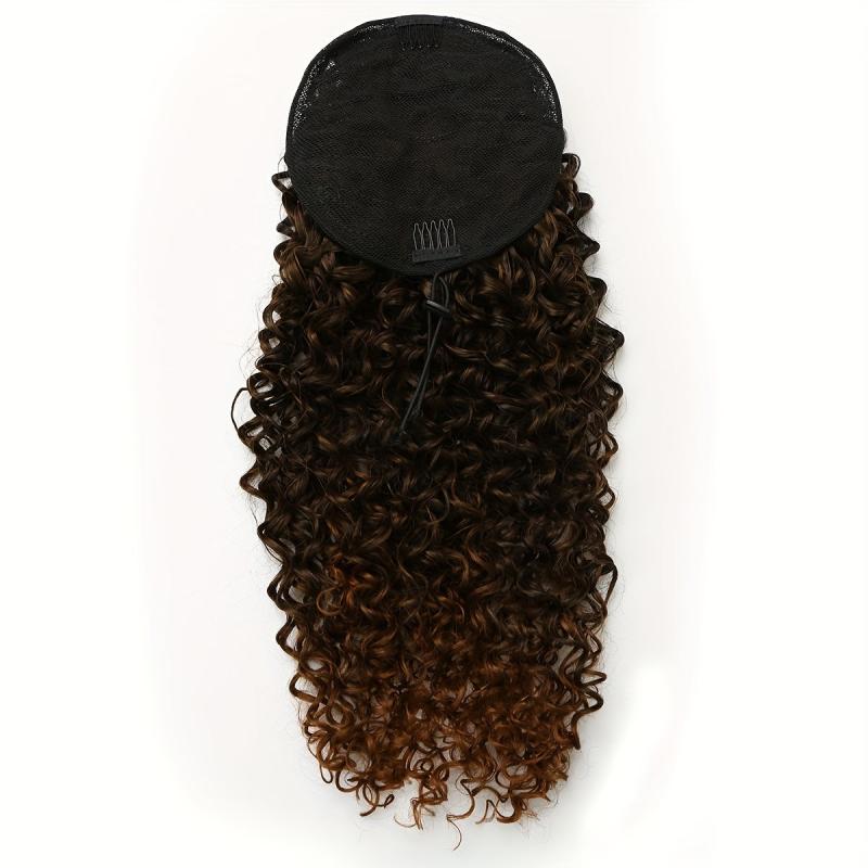 Short Afro Kinky Ponytail Extension for Women - Curly Drawstring Ponytail