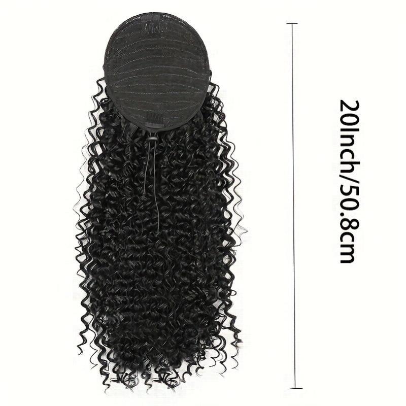 Short Afro Kinky Ponytail Extension for Women - Curly Drawstring Ponytail