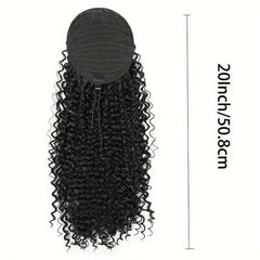 Short Afro Kinky Ponytail Extension for Women - Curly Drawstring Ponytail