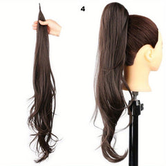 28 Cm Long Wavy Curly Ponytail Hair Extensions Wrap Synthetic Fiber for Women