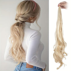 28 Cm Long Wavy Curly Ponytail Hair Extensions Wrap Synthetic Fiber for Women