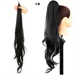 28 Cm Long Wavy Curly Ponytail Hair Extensions Wrap Synthetic Fiber for Women
