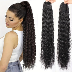 Long Curly Drawstring Ponytail Instant Noodles Roll Hair Extensions