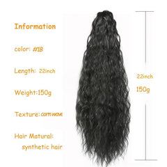 Water Wave Curly Afro Puff Synthetic Ponytail