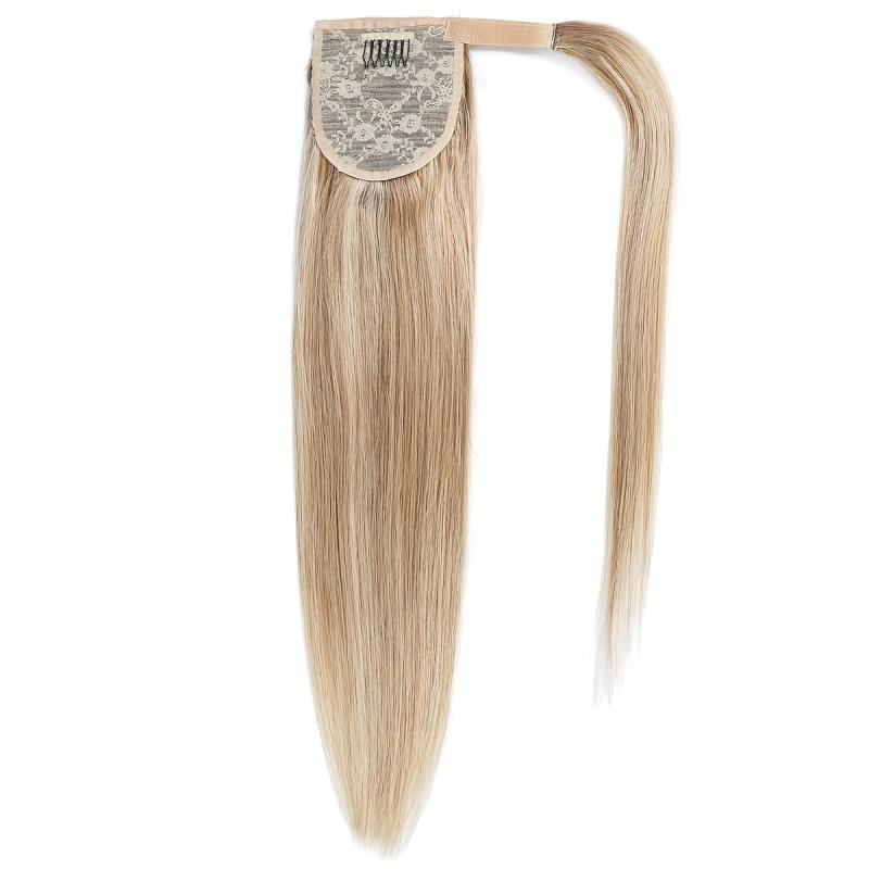613 Blonde Straight Human Hair Ponytail Extensions 25 4 66 04 Cm