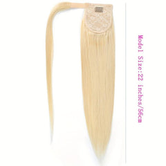 613 Blonde Straight Human Hair Ponytail Extensions 25 4 66 04 Cm