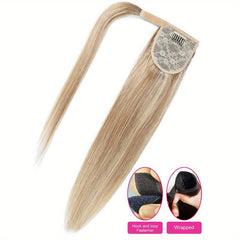 613 Blonde Straight Human Hair Ponytail Extensions 25 4 66 04 Cm
