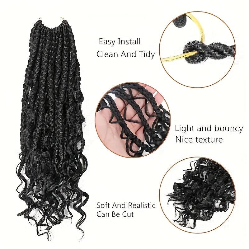 45 72 Cm Boho Box Braids 1 Pack Goddess Box Braids Burgundy
