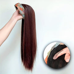 Long Straight Synthetic Headband Wig 60 96 Cm Brown Hair With Colorful Headband