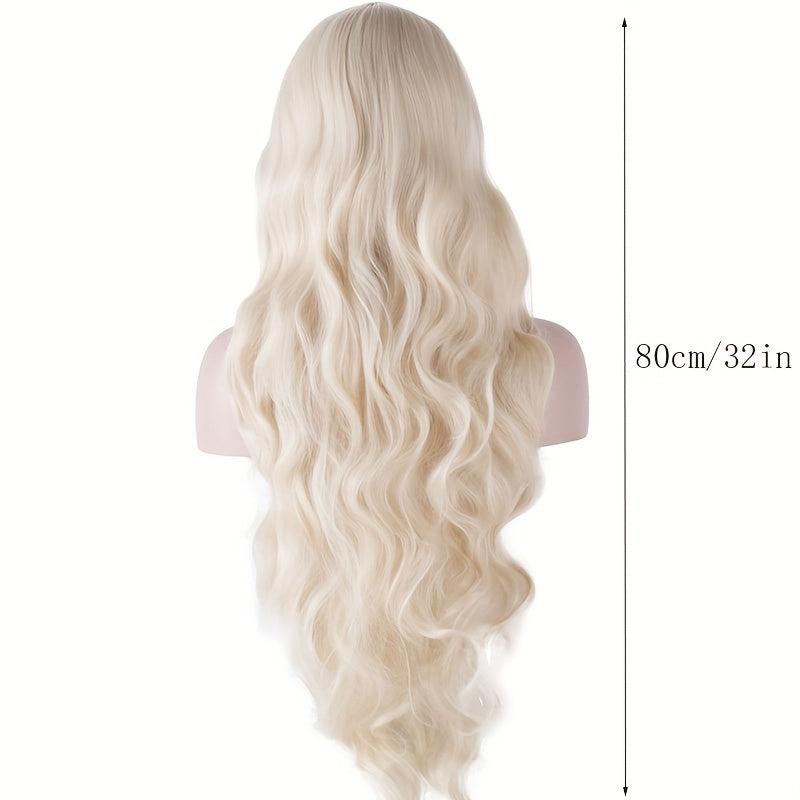 Long Loose Curly Hair Wig With Bangs Synthetic Fiber