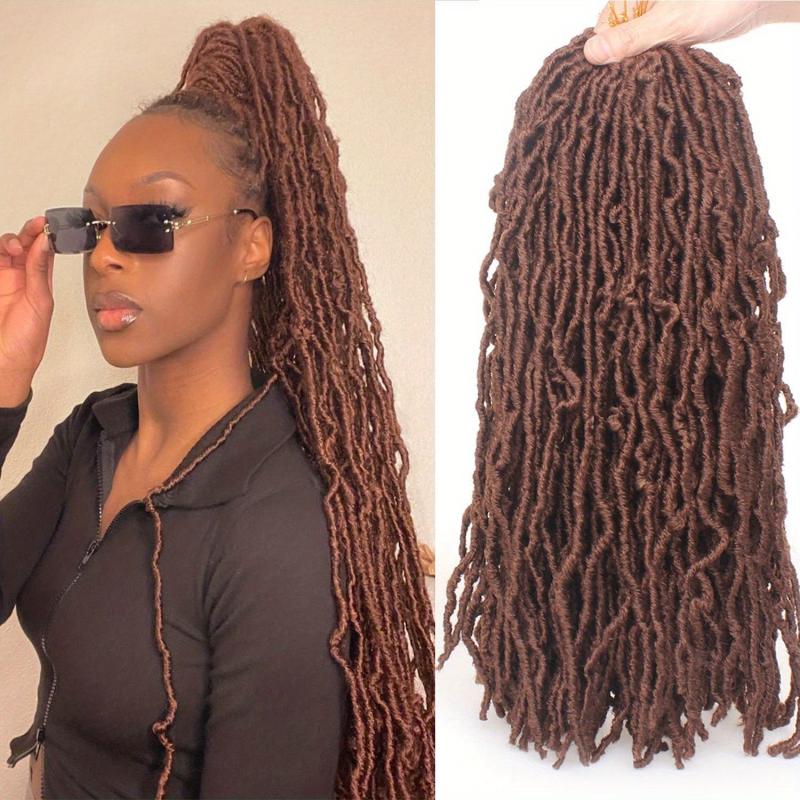 Soft Faux Locs Crochet Hair Pre-looped Curly Dreadlocks Extension 1B