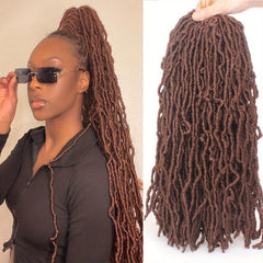Soft Faux Locs Crochet Hair Pre-looped Curly Dreadlocks Extension 1B