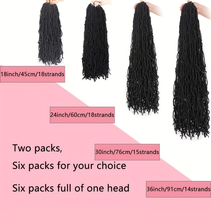 Soft Faux Locs Crochet Hair Pre-looped Curly Dreadlocks Extension 1B