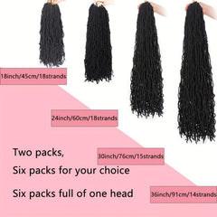 Soft Faux Locs Crochet Hair Pre-looped Curly Dreadlocks Extension 1B