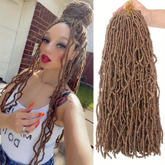 Soft Faux Locs Crochet Hair Pre-looped Curly Dreadlocks Extension 1B