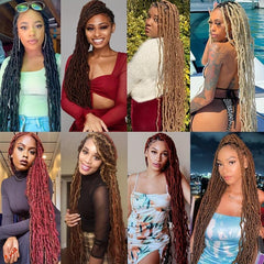 Soft Faux Locs Crochet Hair Pre-looped Curly Dreadlocks Extension 1B