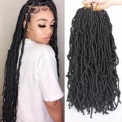 Soft Faux Locs Crochet Hair Pre-looped Curly Dreadlocks Extension 1B
