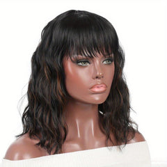 Short Curly Bob Wig With Bangs Heat Resistant