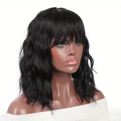 Short Curly Bob Wig With Bangs Heat Resistant