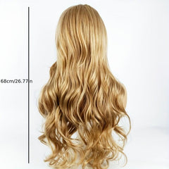 Middle Part Body Wave Hair Wig for Women Synthetic Fiber Wavy Wig
