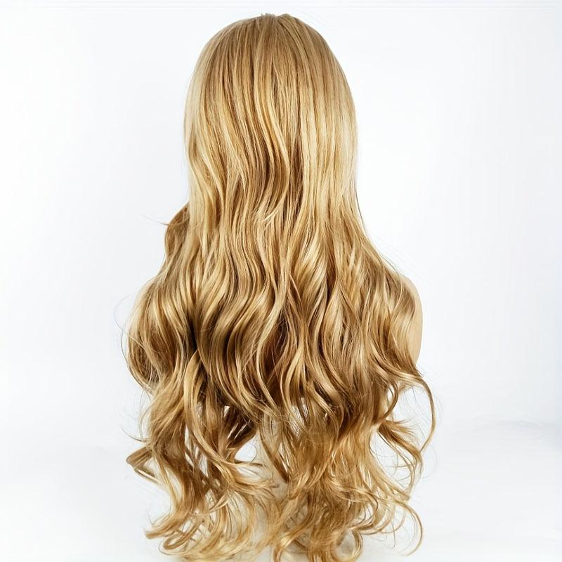 Middle Part Body Wave Hair Wig for Women Synthetic Fiber Wavy Wig
