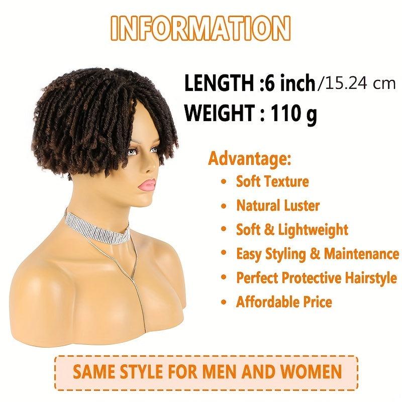 Synthetic Dreadlock Hair Topper with Clip In Braids for Men and Women