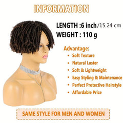 Synthetic Dreadlock Hair Topper with Clip In Braids for Men and Women