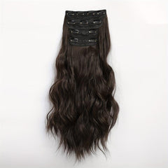 Long Wavy Hair Pieces Synthetic Clip In Hair Extensions Natural Look