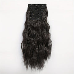 Long Wavy Hair Pieces Synthetic Clip In Hair Extensions Natural Look