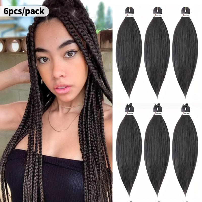 6pcs Long Straight Synthetic Crochet Hair Extensions Set