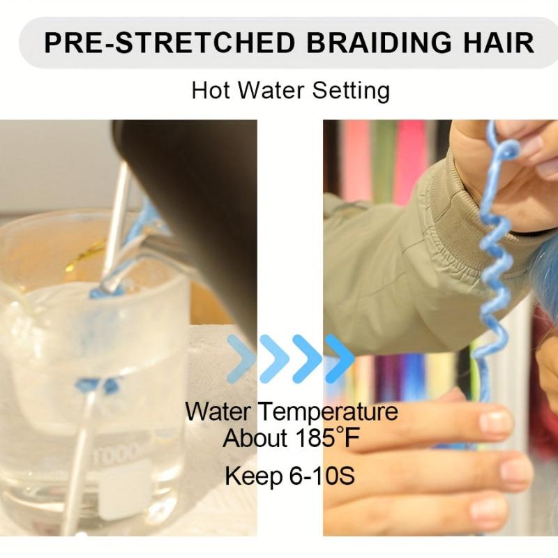 6pcs Long Straight Synthetic Crochet Hair Extensions Set